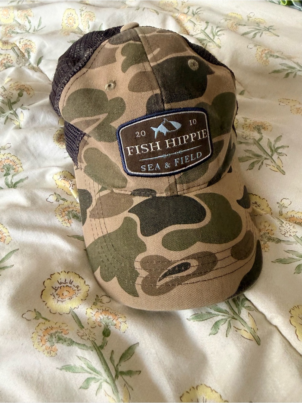 Fish Hippie Men’s Camo Trucker Hat - Green/Brown